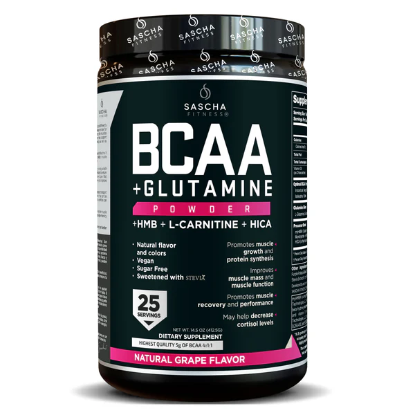 BCAA Glutamina Sascha Fitness x 25 servicios en VitalSupps Colombia