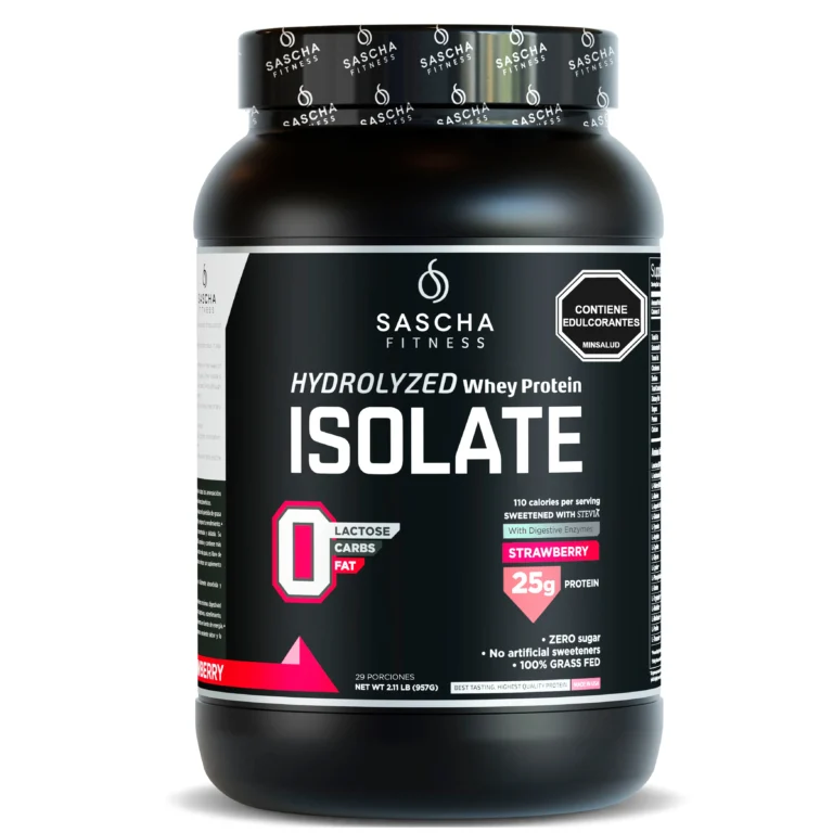 Hydrolyzed Whey Protein Isolate Fresa Sascha Fitness x 29 servicios en VitalSupps Colombia