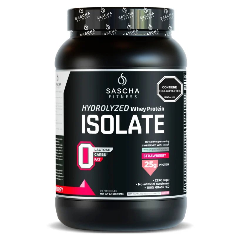 Hydrolyzed Whey Protein Isolate Fresa Sascha Fitness x 29 servicios en VitalSupps Colombia